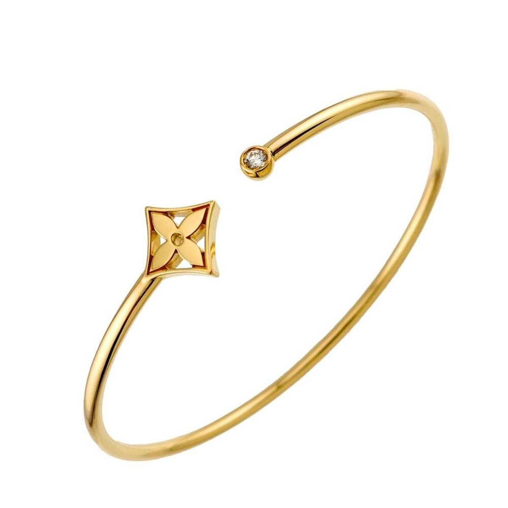 LOUIS VUITTON 18k Gold Diamond Charm Bracelet